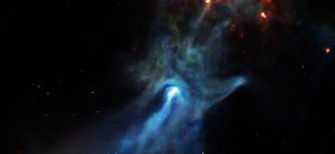 At the center of this Chandra image, a pulsar -- only twelve miles in diameter -- is responsible for this X-ray nebula that spans 150 light years. This pulsar is spinning around almost 7 times a second and has a magnetic field at its surface estimated to be 15 trillion times stronger than the Earth's magnetic field. This combination of rapid rotation and ultra-strong magnetic field drives an energetic wind of electrons and ions, ultimately creating the elaborate nebula seen by Chandra.